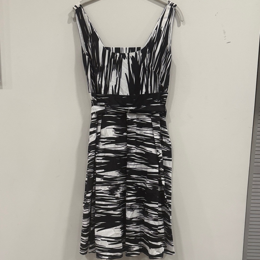 Calvin Klein Black and White Midi Dress